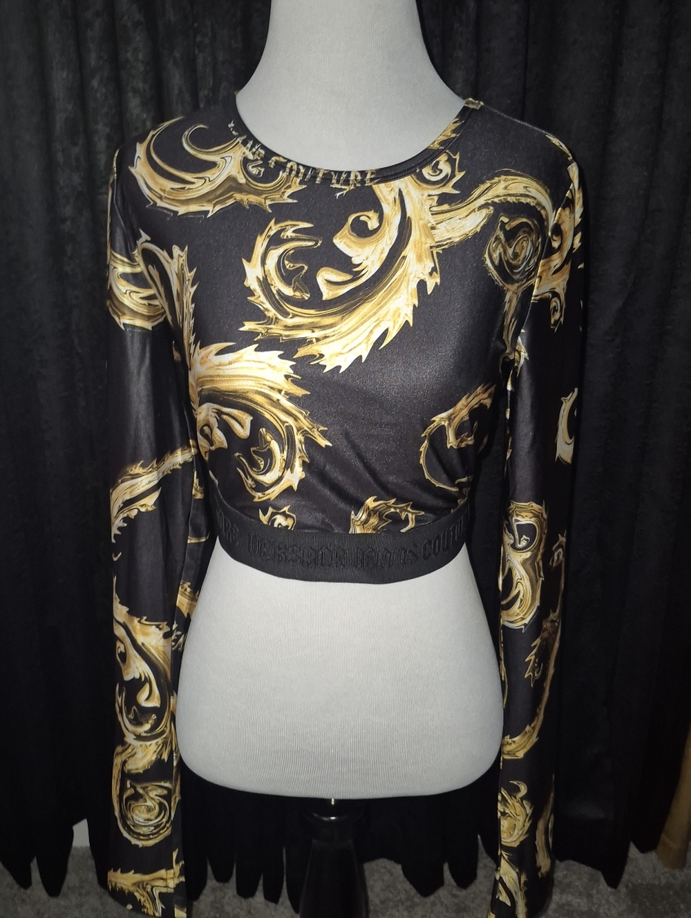 Versace Couture Collection Black and Gold Top - Picture 2 of 2